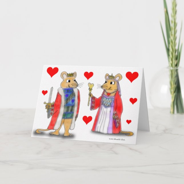 Cartão De Festividades Rat King and Queen of Hearts Card (Frente)