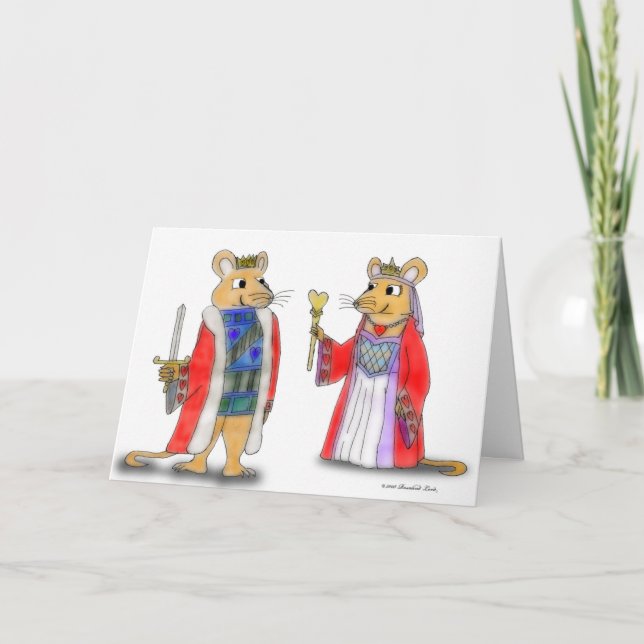 Cartão De Festividades Rat King and Queen of Hearts Valentine Card (Frente)
