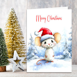 Cartão De Festividades Rato de Natal