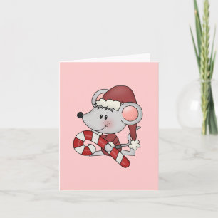 Cartão De Festividades Rato De Natal Com Caneta De Doces