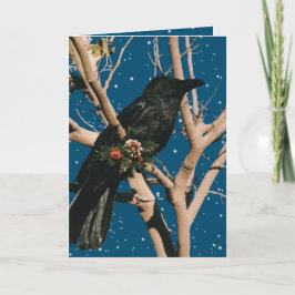 Cartão De Festividades Raven Christmas Holiday Nature Bird Crow Animal