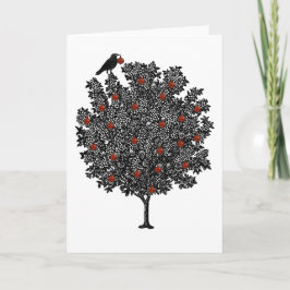 Cartão De Festividades Raven decora árvore de Natal