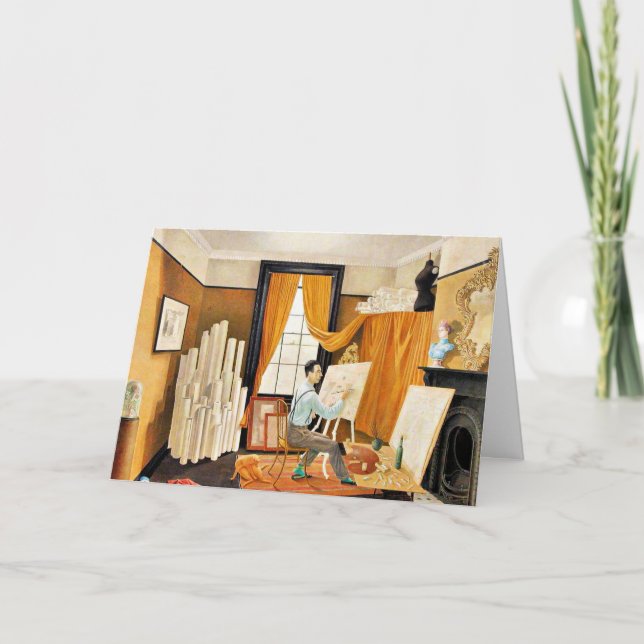 Cartão De Festividades Ravilious - Edward Bawden Working in His Studio (Frente)