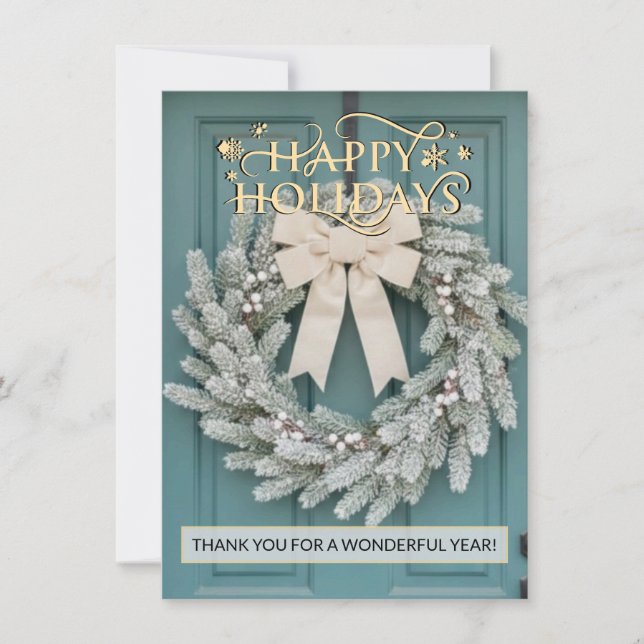 Cartão De Festividades Real Estate Elegant Happy Holidays Card (Frente)