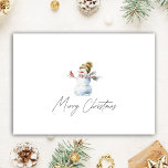 Cartão De Festividades Realetor de Natal Personalizado Watercolor Snowman<br><div class="desc">Meu Cartão de Férias Watercolor de Neve Realtor de Natal Personalizado é a maneira perfeita de permanecer conectado nesta temporada de festas.</div>