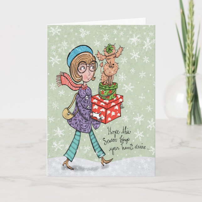 Cartão De Festividades Really Really Retro Holiday Greeting card (Frente)