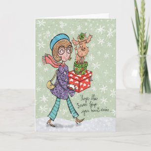 Cartão De Festividades Really Really Retro Holiday Greeting card