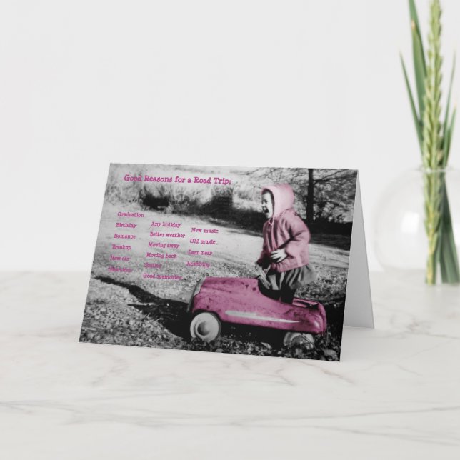 Cartão De Festividades Reasons for a Road Trip hot pink card (Frente)