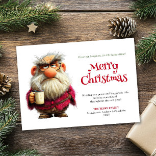 Cartão De Festividades Rebel Santa Natal grego editável cumprimento de Na