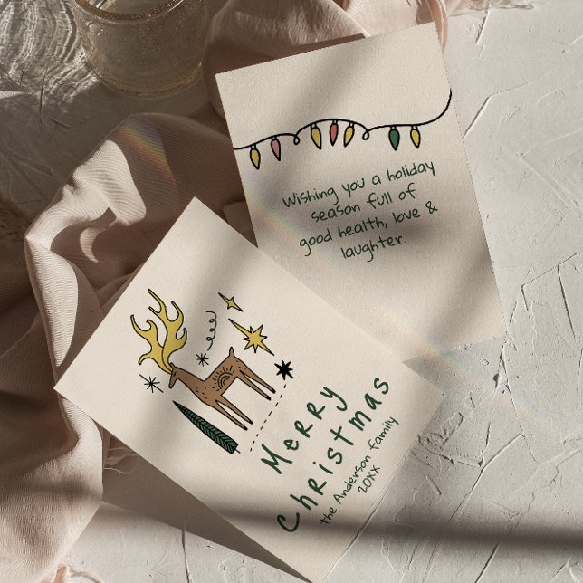 Cartão De Festividades Rebelde Desenhada À Mão Não Foto Feliz Natal (Criador carregado)