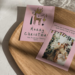 Cartão De Festividades Rebelde Funk Pintada Desenhada Mão Feliz Natal