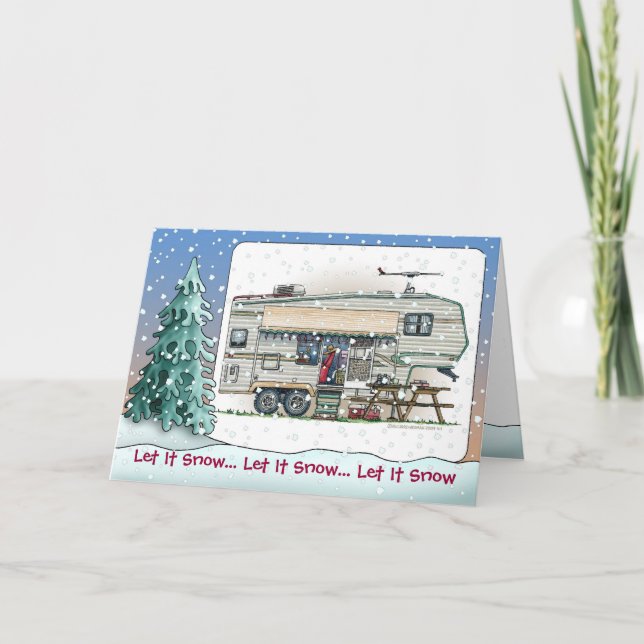 Cartão De Festividades Reboque de caiola de 5 rodas, com cinco voltas, de (Frente)