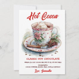 Cartão De Festividades Receita de Chocolate Quente Personalizado