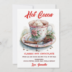 Cartão De Festividades Receita de Chocolate Quente Personalizado