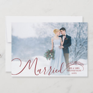 Cartão De Festividades Recém-Casados 2 Roteiro de Foto Casamento Pequeno