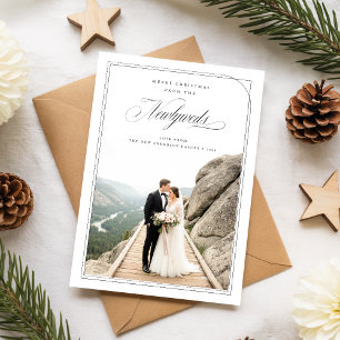 Cartão De Festividades Recém-Casados Casal Foto Natal