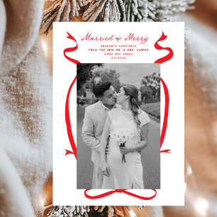 Cartão De Festividades Recém-casados de Natal casados e Arcos
