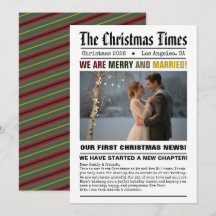 Recém-Casados Nosso Primeiro Natal Foto em Estilo 