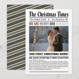 Cartão De Festividades Recém-Casados Nosso Primeiro Natal Foto em Estilo 