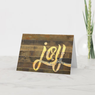 Cartão De Festividades Reclaimed Wood Rustic Typography - Joy