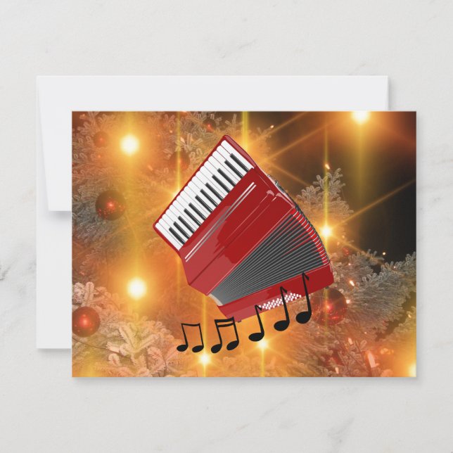 Cartão De Festividades Red Accordion Holiday Design (Frente)