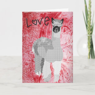 Cartão De Festividades Red Alpaca Love  Valentine