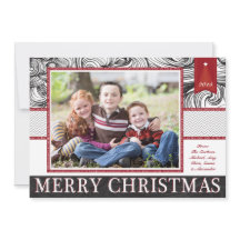Red and Black Elegant Christmas Photo Card