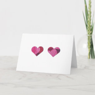 Cartão De Festividades Red and Pink pair of hearts