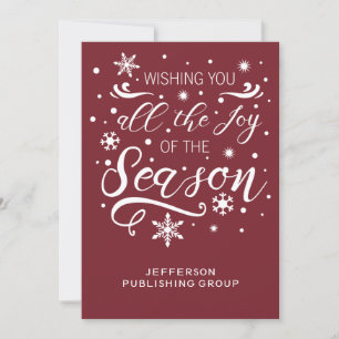 Cartão De Festividades Red and White Elegant Moderno Business feriado