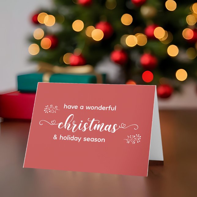 Cartão De Festividades Red and White Hand Desenhado Simples Natal (Criador carregado)