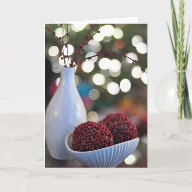 Cartão De Festividades Red and White Holiday (Frente)