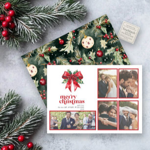 Cartão De Festividades Red Arco Holly Casou e Feliz Recém-casada 5 Foto