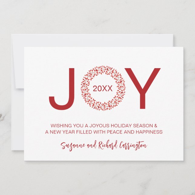 Cartão De Festividades Red Berries Roseqs Fizeram o Natal da Alegria. (Frente)