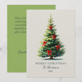 Cartão De Festividades Red Bows Merry Christmas Tree