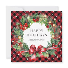 Red Buffalo Xadrez Stars Holly Berries Business