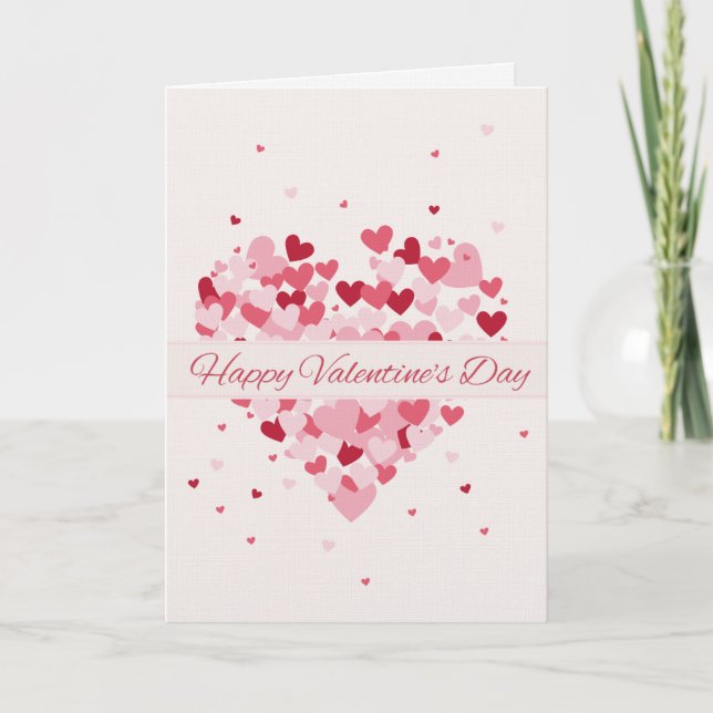 Cartão De Festividades Red card with I Love You Valentines Card (Frente)