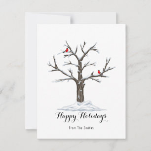 Cartão De Festividades Red Cardinal Birds Winter Tree Christmas