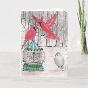 Cartão De Festividades Red Cardinal Natal