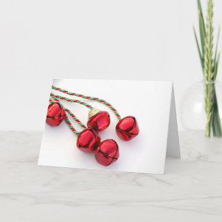 Cartão De Festividades Red Christmas Bells Holiday Card