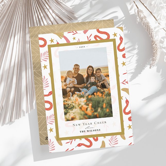 Cartão De Festividades Red Cobra e Mushroom 2 Fotografia Chinês Ano Novo (Criador carregado)