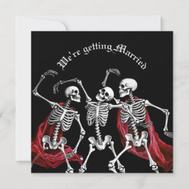 Cartão De Festividades Red Death Dancing Skeletons Casamento Gótico