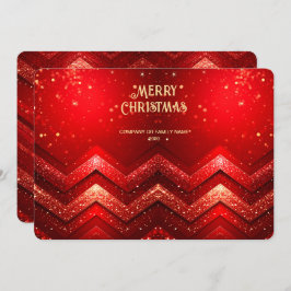 Cartão De Festividades Red Decorative Christmas Glitter Holiday Card