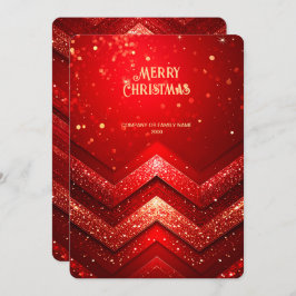 Cartão De Festividades Red Decorative Christmas Glitter Holiday Card