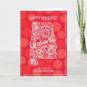Cartão De Festividades Red Dot Mandala, Alabama, no Natal das empresas mo