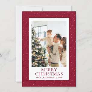 Cartão De Festividades Red Dourado Starry Night Foto Feliz Natal