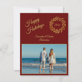 Cartão De Festividades Red Elegante 1 Escuro Personalizado