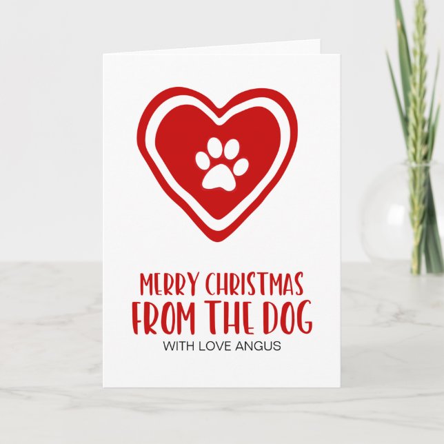 Cartão De Festividades Red Felry Christmas from the Dog Xmas Card (Frente)