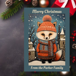 Cartão De Festividades Red Fox Christmas