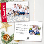 Cartão De Festividades Red Funny Deixe-o Snow Beach Foto de Natal<br><div class="desc">Um cartão fotográfico moderno</div>