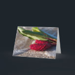 Cartão De Festividades Red Ginger card<br><div class="desc">Warm image of red ginger in a gentle wave of Lanikai Beach,  Oahu,  Hawaii.</div>